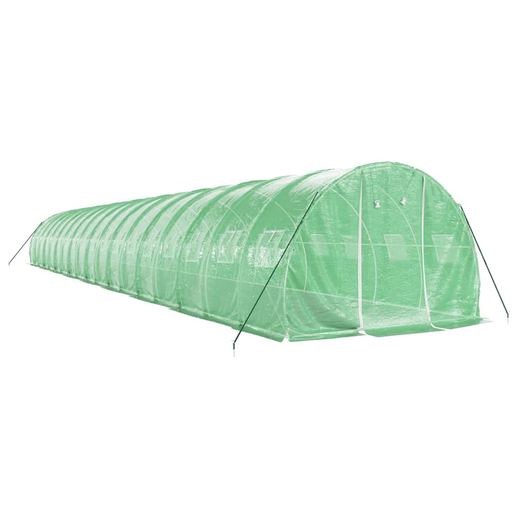 Gewächshaus mit Stahlrahmen Grün 48 m² 16x3x2 m