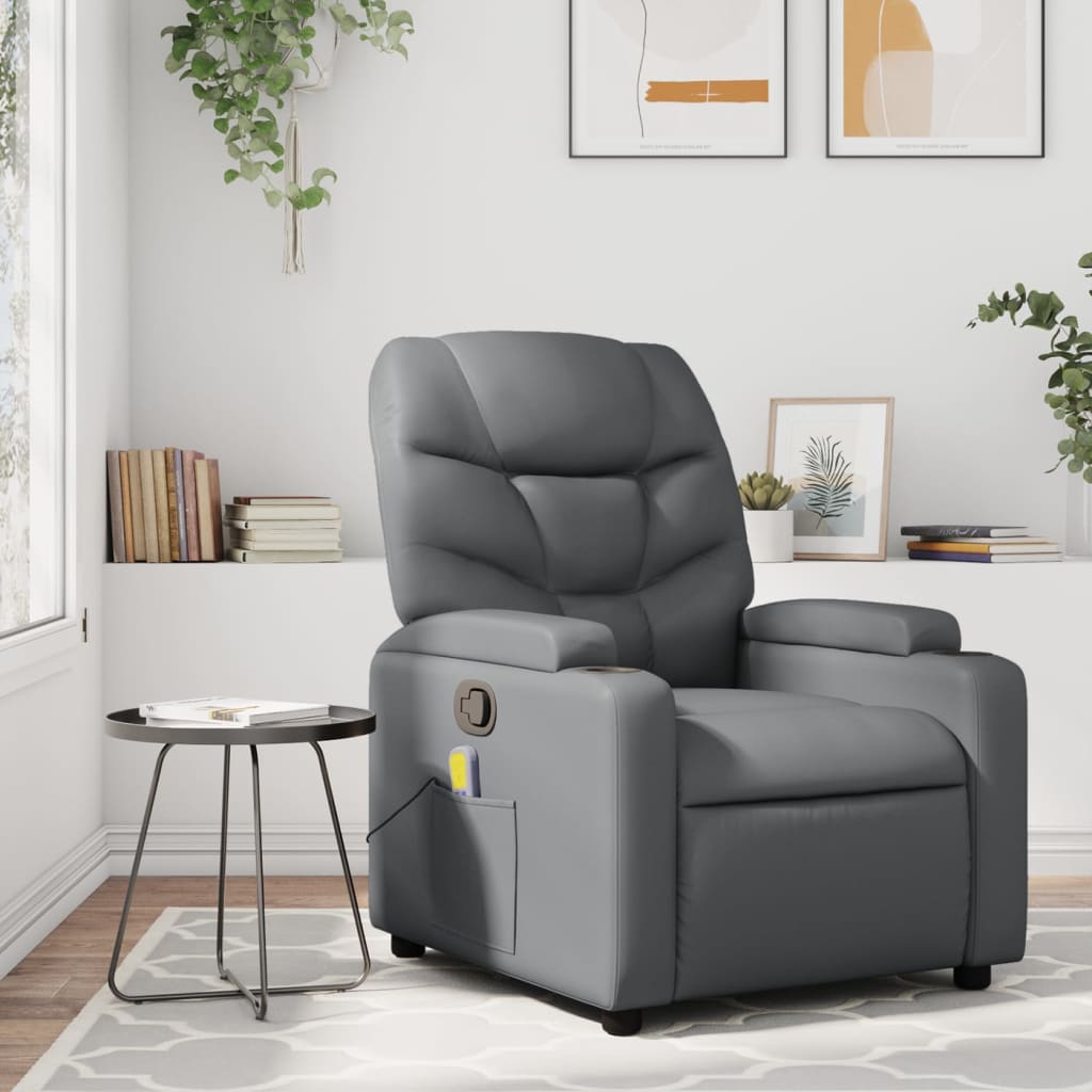 Massage-Relaxsessel, Kunstleder, Schwarz