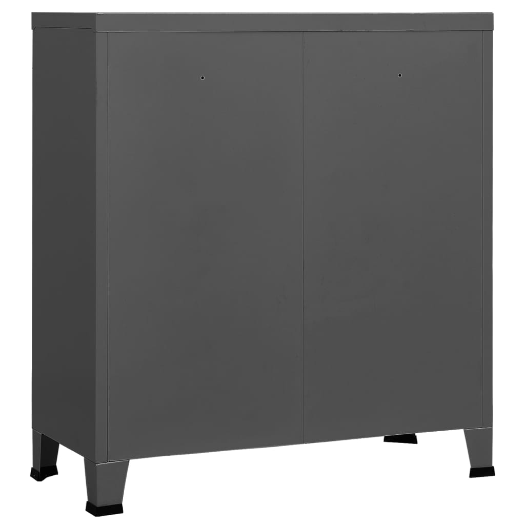 Lagerschrank Industrial Schwarz 90x40x100 cm Stahl