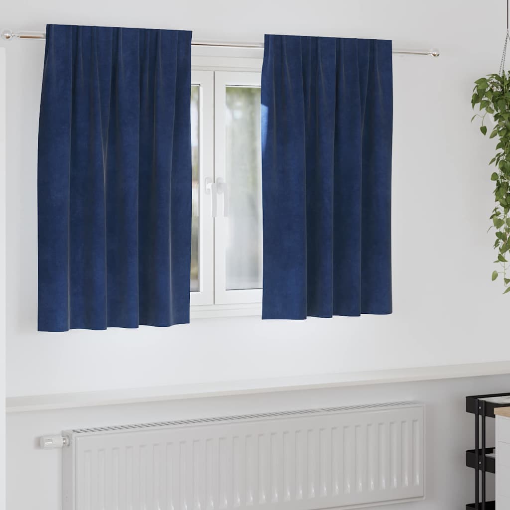 Verdunkelungsvorhänge 2 pcs Schwarz 140 x 140 cm Samt