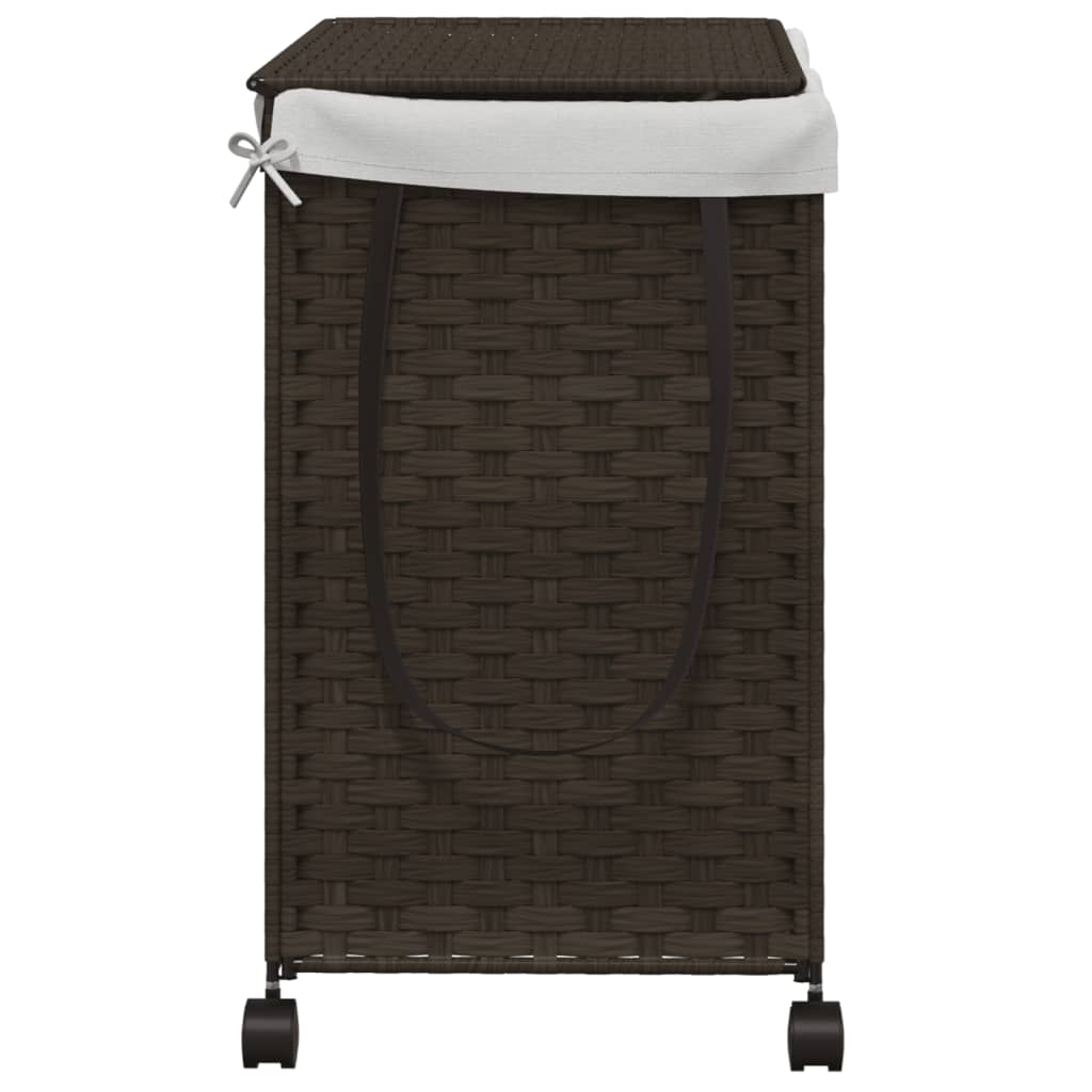 Wäschekorb mit Rollen 60x35x60,5 cm Rattan
