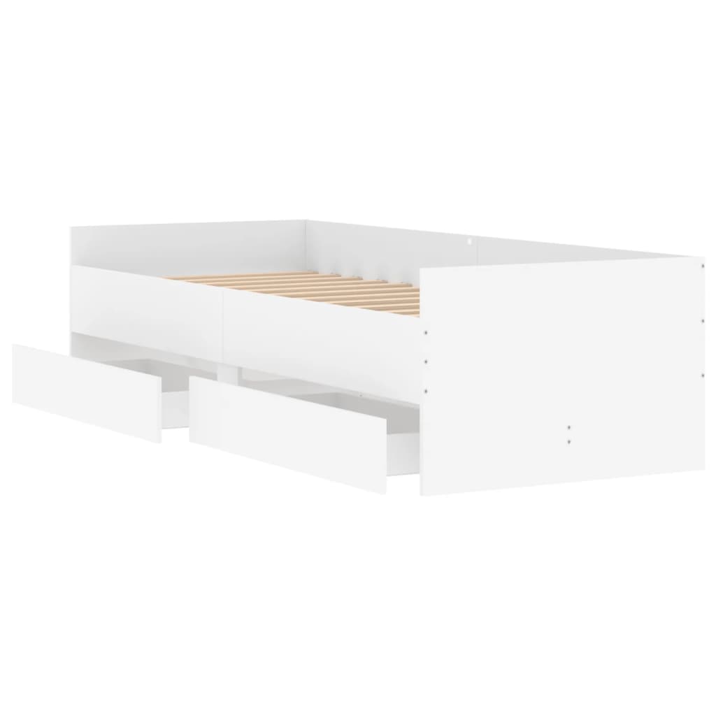 Bett mit Schubladen Braun Eiche-Optik 75x190 cm