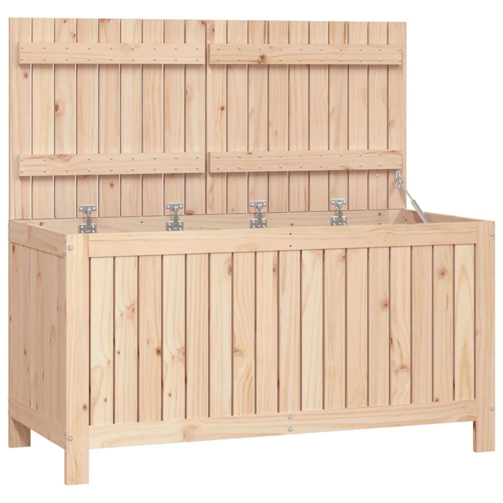 Gartentruhe Grau 76x42,5x54 cm Massivholz Kiefer