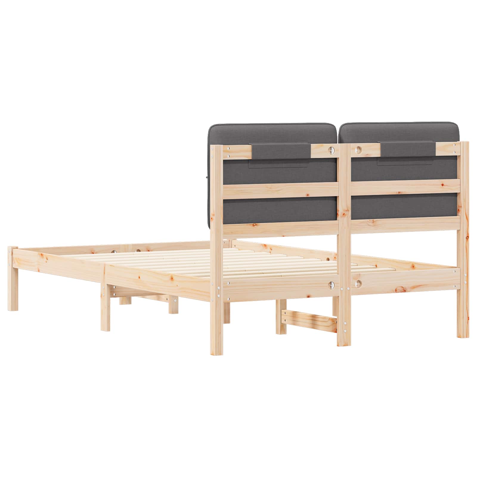 Bettgestell mit gepolstertem Kopfteil Hellgrau 200 x 200 cm