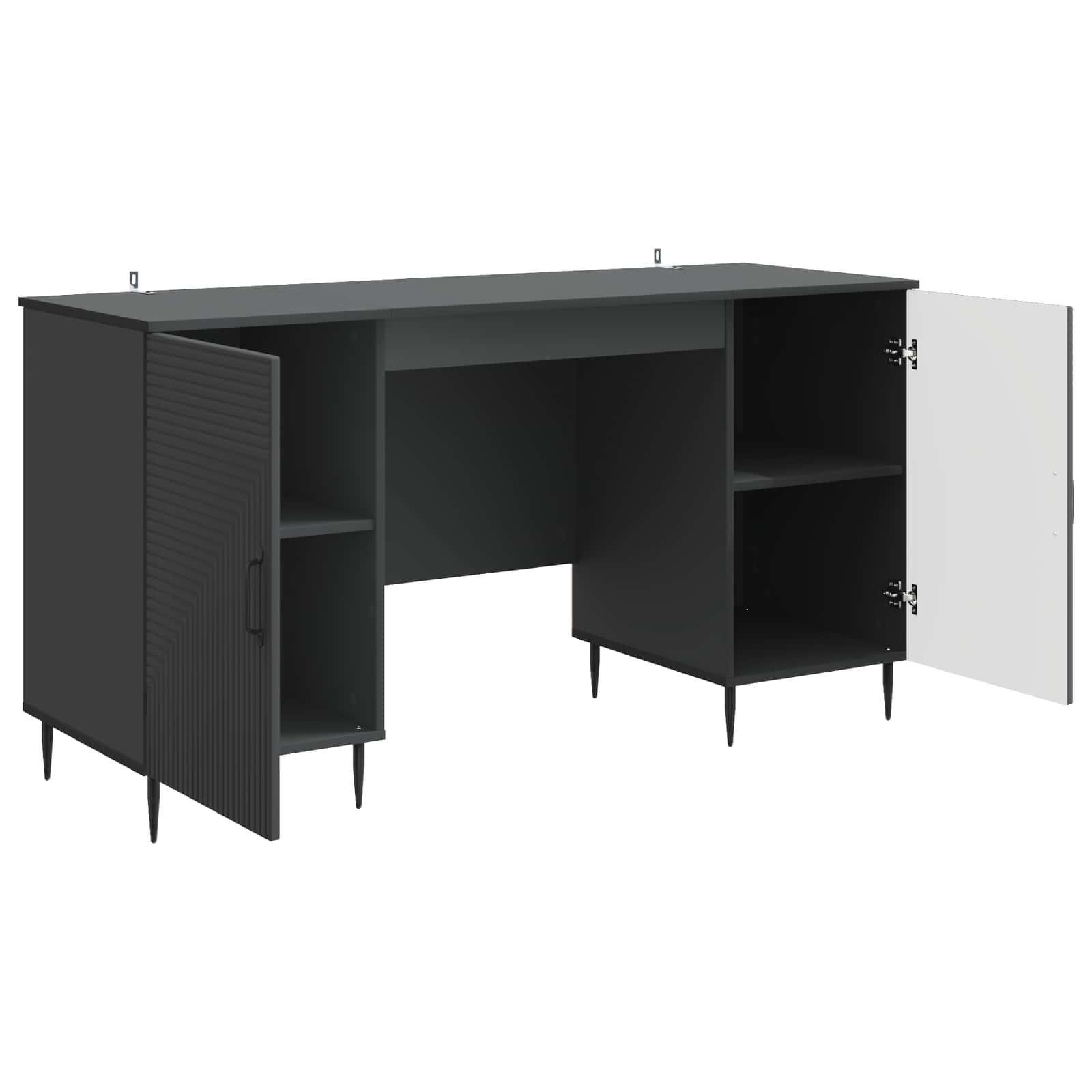 Schreibtisch mit Regal Schwarz 142,5 x 50 x 75 cm Holzwerkstoff