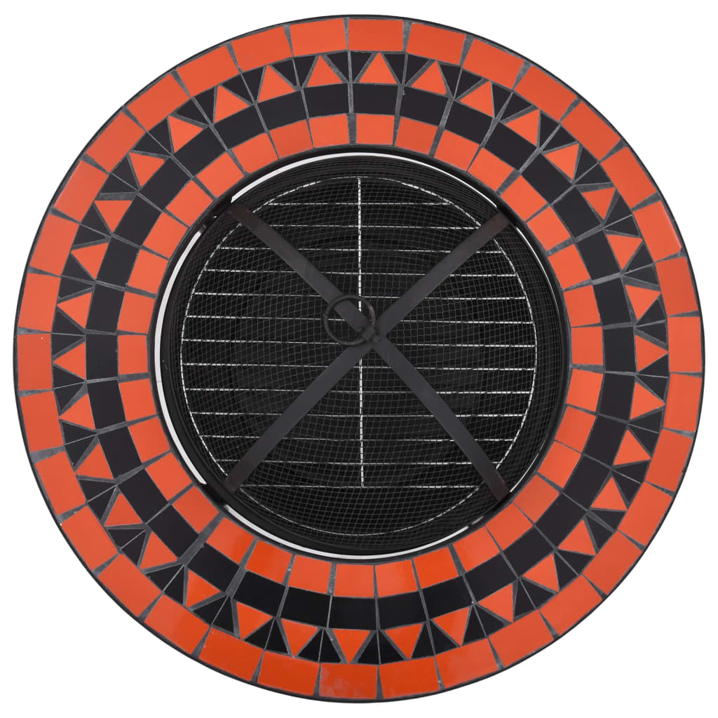 Feuertisch Mosaik Keramik Blau und Weiß 68 cm
