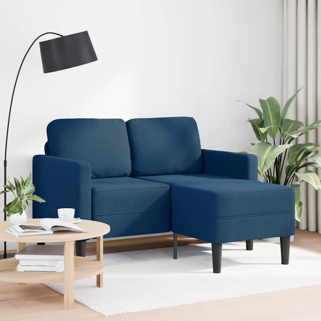 2-Sitzer-Sofa mit Chaiselongue L-Form Hellgrau 125 cm Stoff