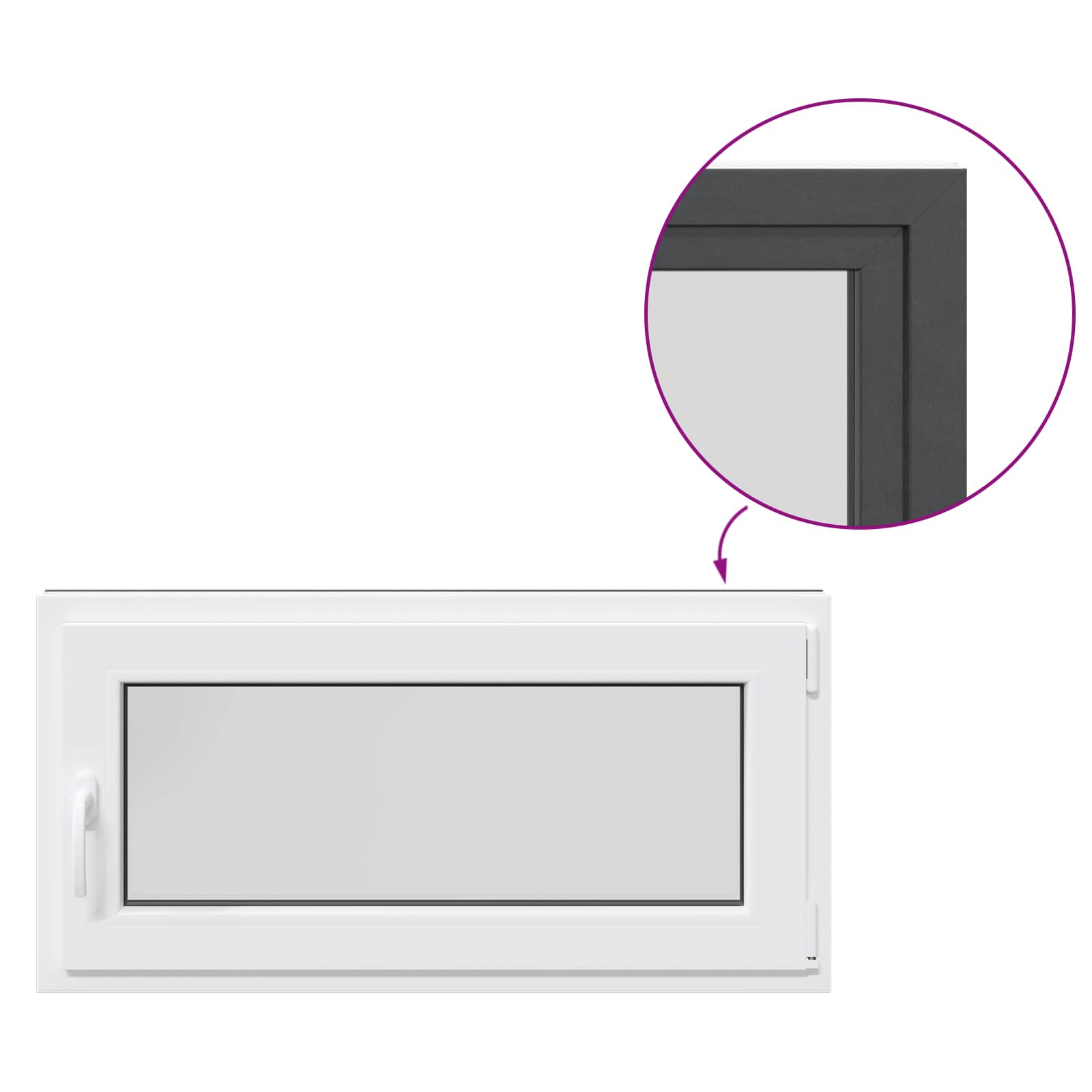 Kellerfenster RISOR 50 x 50 cm PVC und Glas Weiß