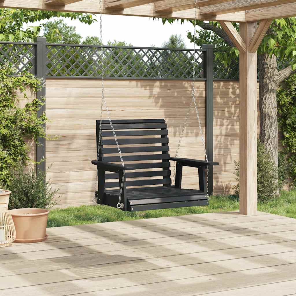 Garten-Hängestuhl mit Metallketten Braun Massivholz Tanne