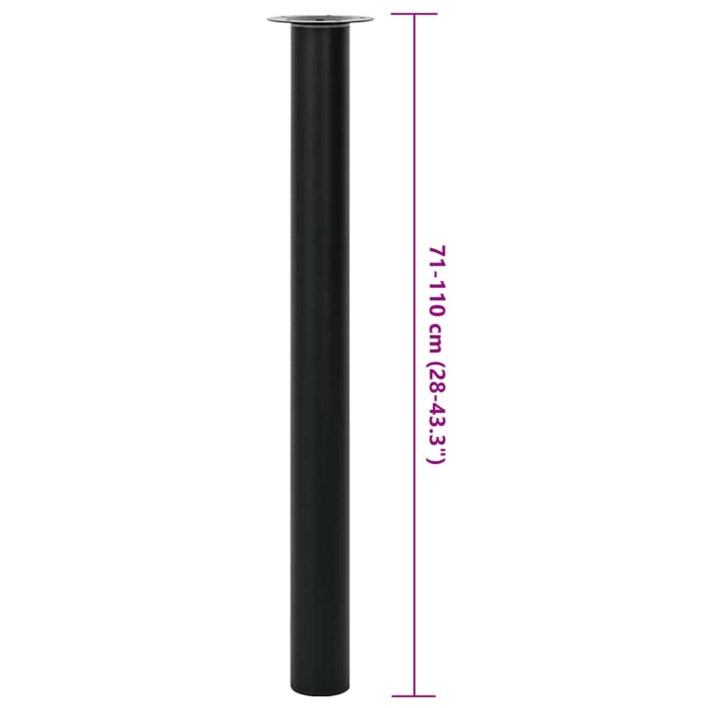 2 x Teleskopfuß Tischfuß Stützfuß Tischbein Chrom 710 mm-1100 mm