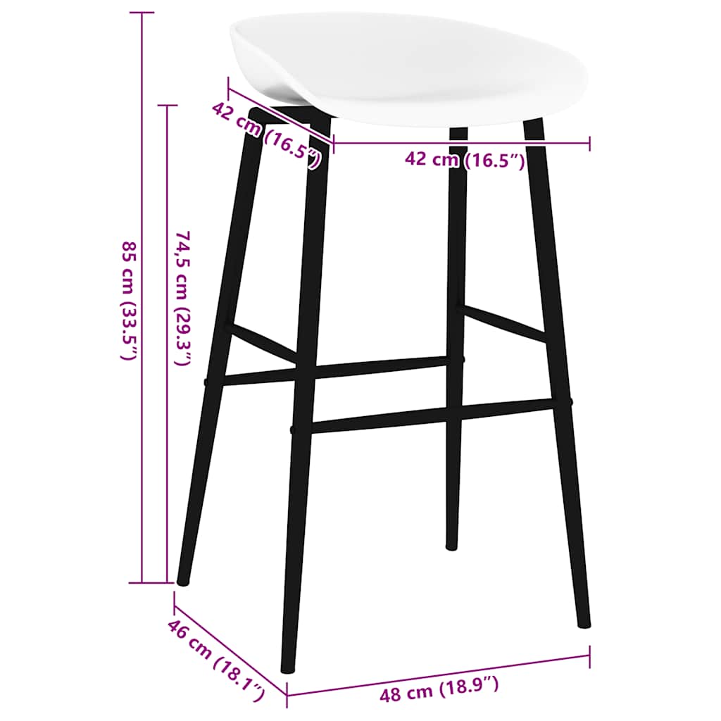 Barhocker 2 Stk. Schwarz