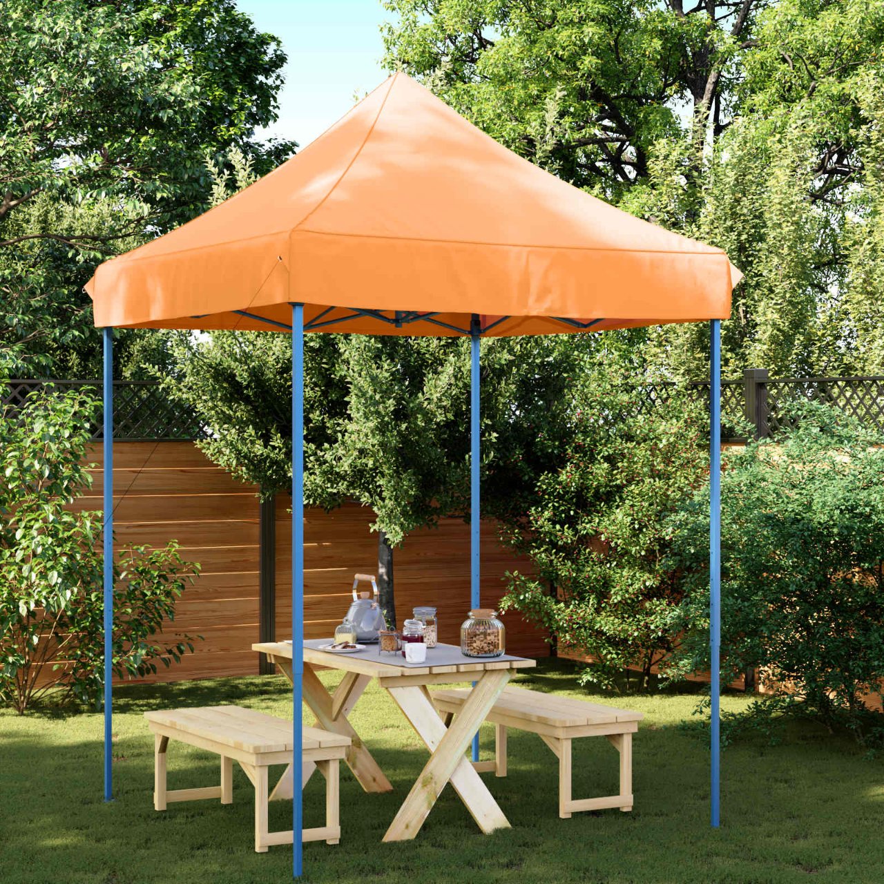 Partyzelt Faltbar Pop-Up Schwarz 200x200x306 cm