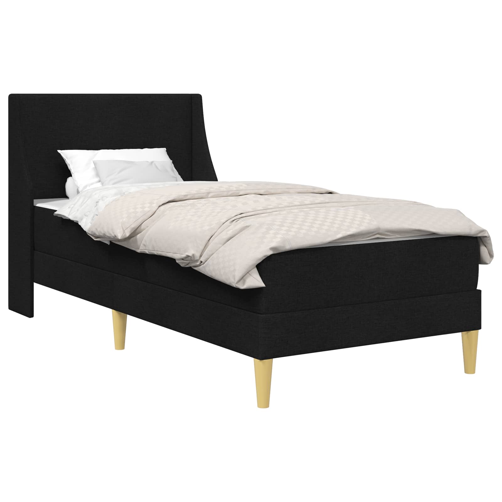 Bettgestell mit Matratze Hellgrau 80x 200 cm Polyester