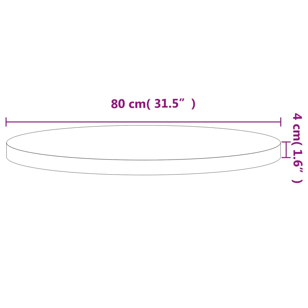 Tischplatte Ø30x1,5 cm Rund Massivholz Buche