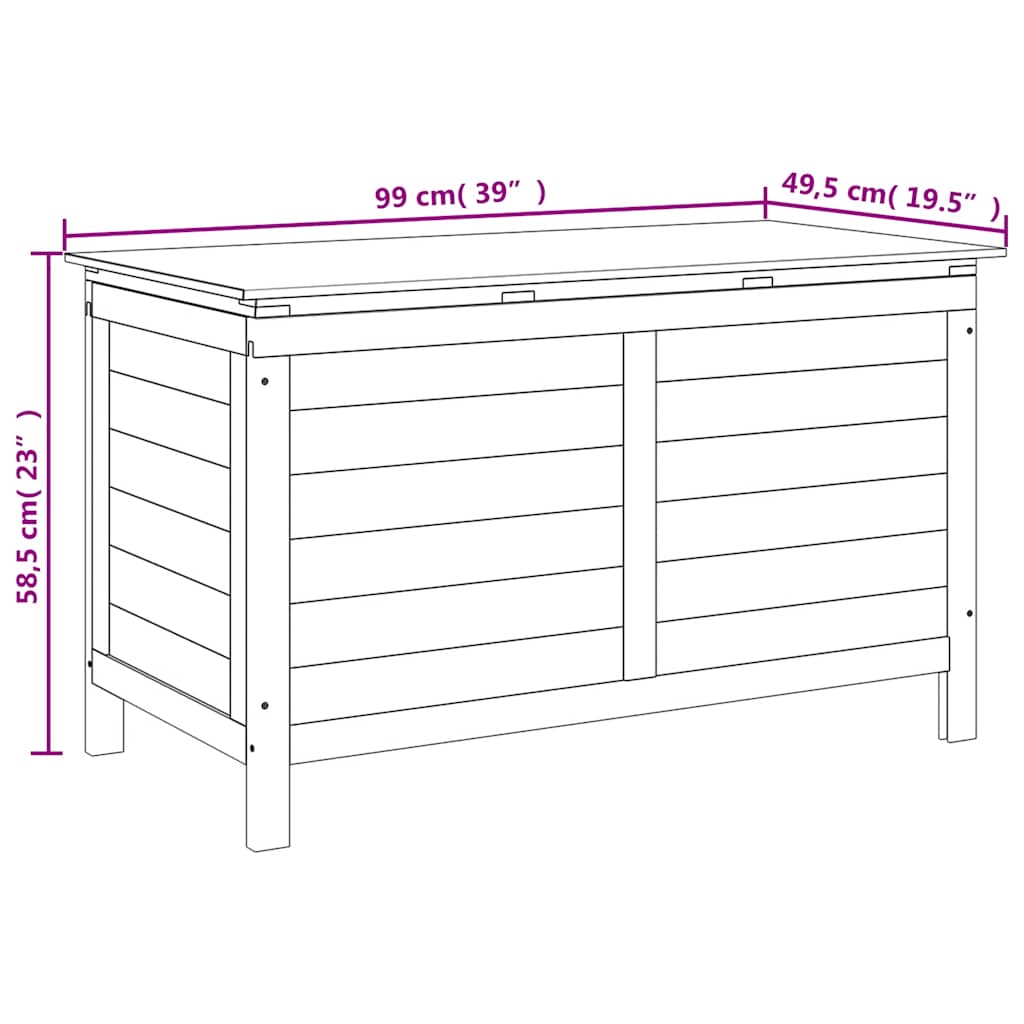 Gartentruhe 50x49x56,5 cm Massivholz Tanne