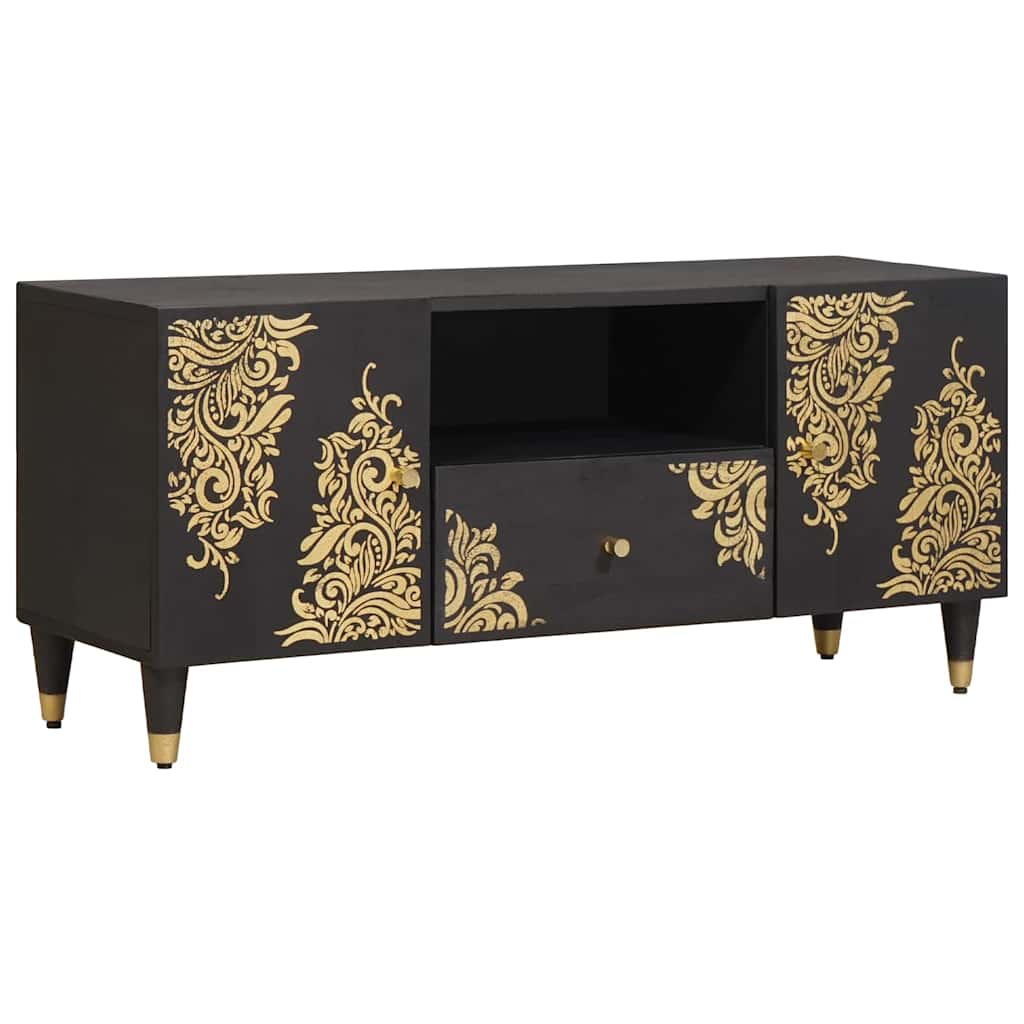 TV-Schränk mit Tür Honigbraun 105 x 33 x 46 cm Massivholz Mango