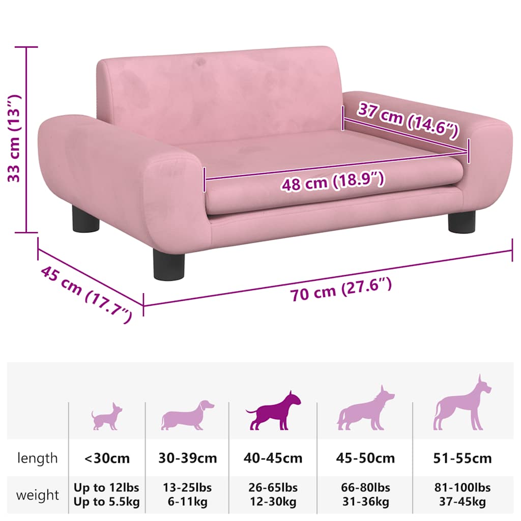 Hundebett Blau 100x54x33 cm Samt