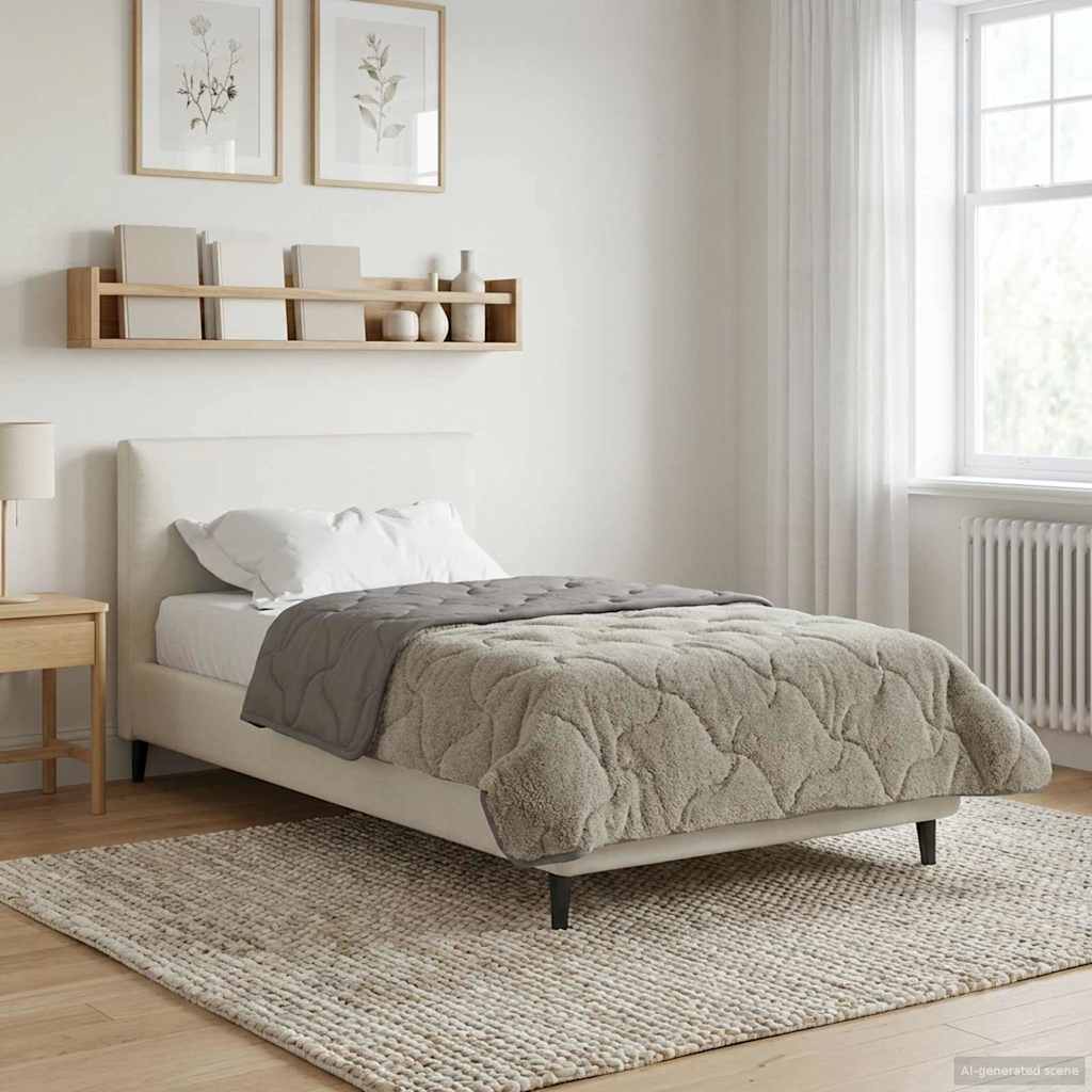 Winterbettdecke Gepolstert Anthrazit 135 x 200 cm