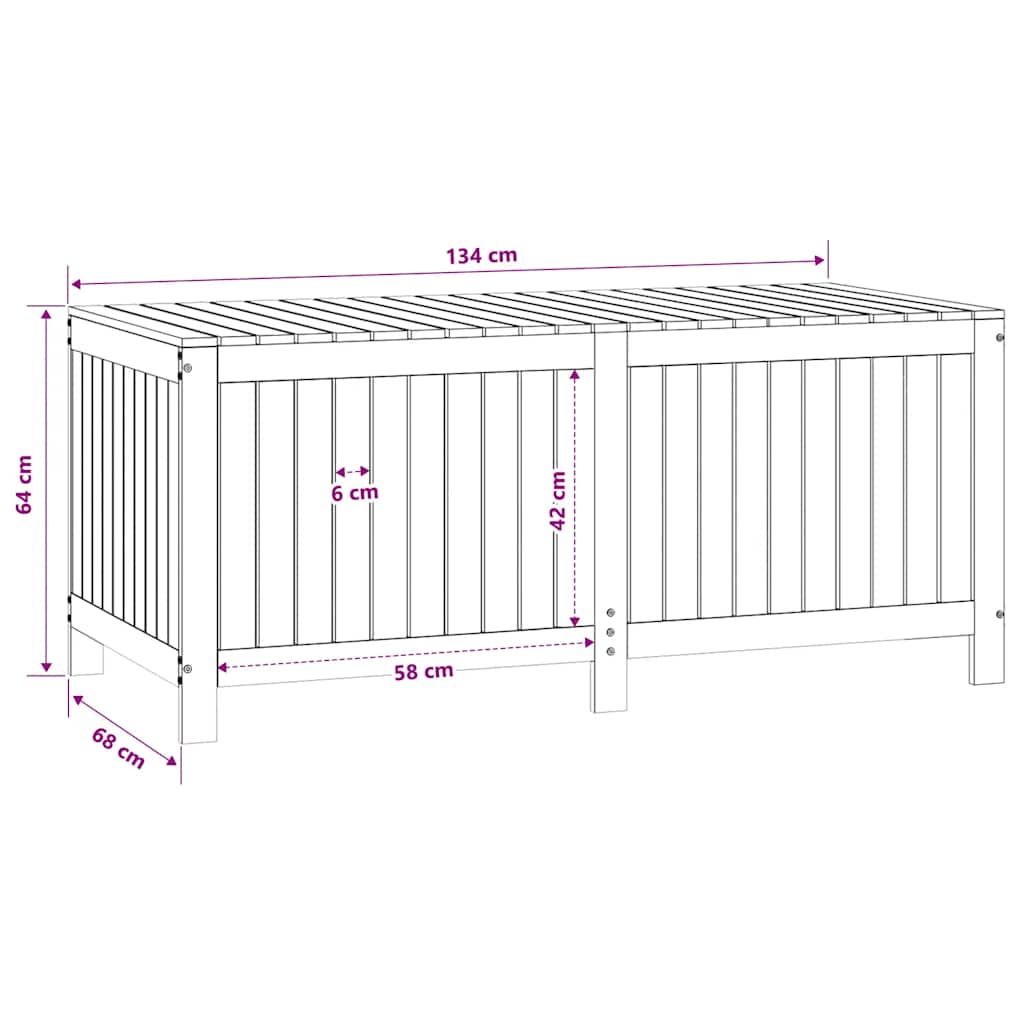 Gartentruhe Grau 76x42,5x54 cm Massivholz Kiefer
