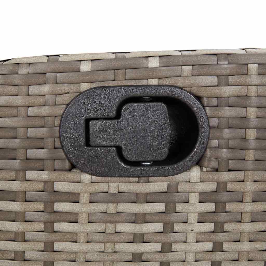 Gartensessel Verstellbar mit Kissen Schwarz Poly Rattan