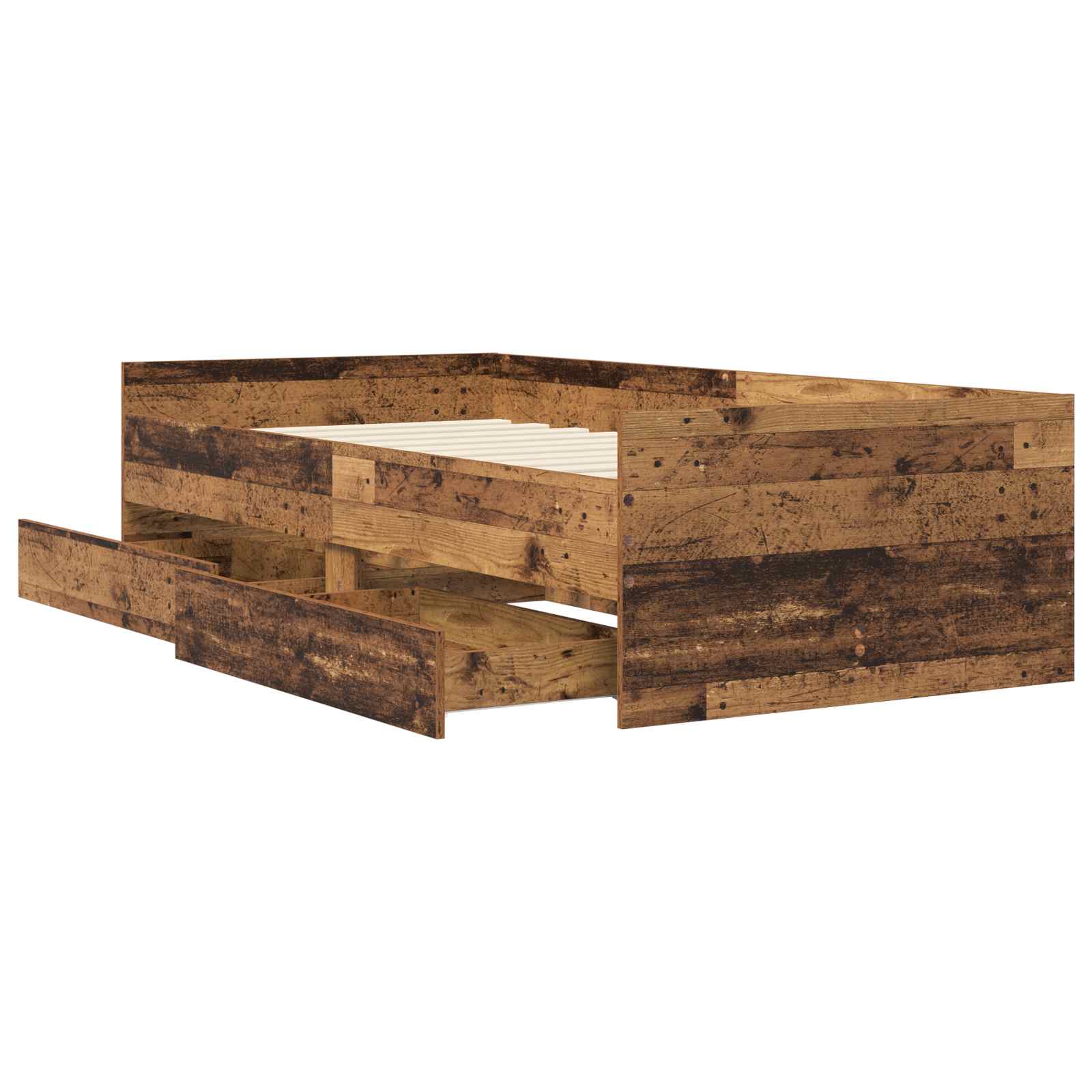 Bett mit Schubladen Braun Eiche-Optik 75x190 cm