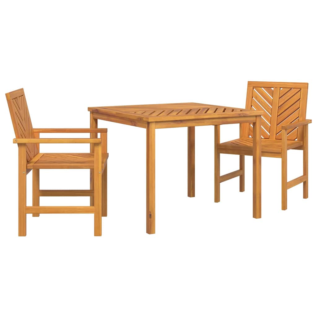 Garten Essgruppe 3 Stk. Braun Massivholz Akazie