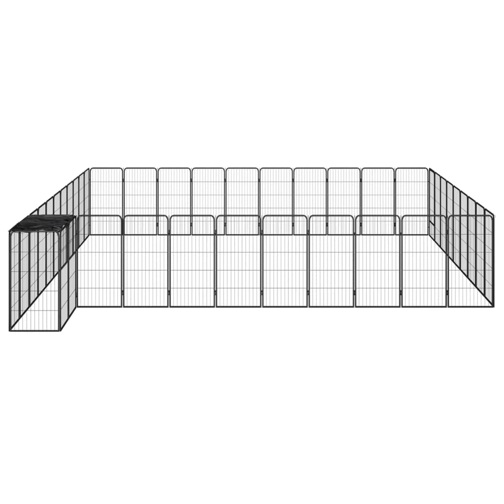 6-tlg. Hundelaufstall Schwarz 50x100cm Stahl Pulverbeschichtung