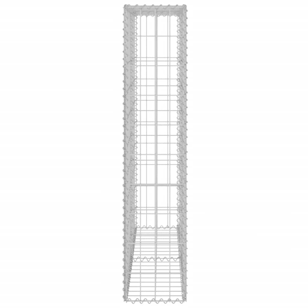 Gabionenwand mit Abdeckung Verzinkter Stahl 20×20×100 cm