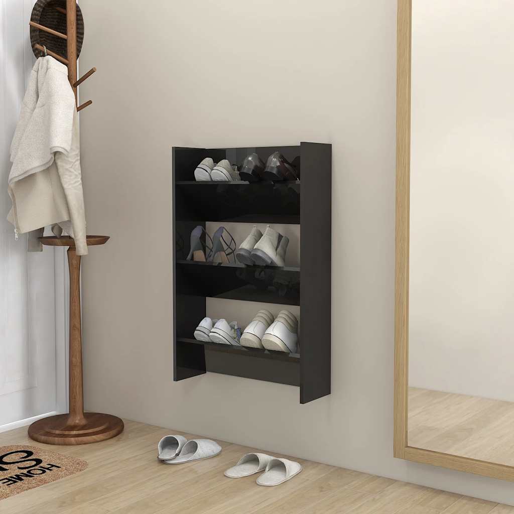 Wand-Schuhschränke 4 Stk. Weiß 60x18x60 cm Holzwerkstoff