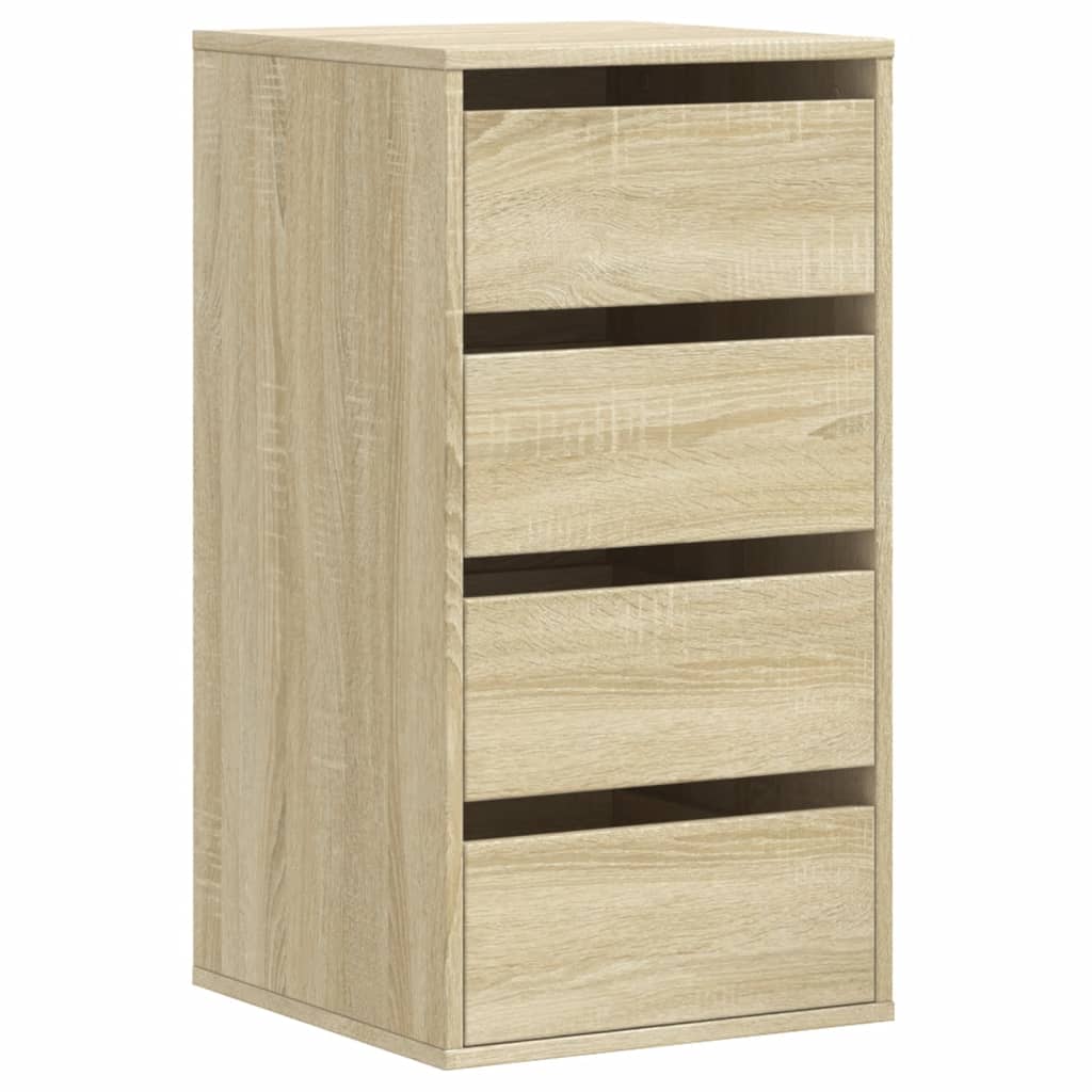 Schubladenschrank Schwarz Eichen-Optik 41 x 40 x 58 cm