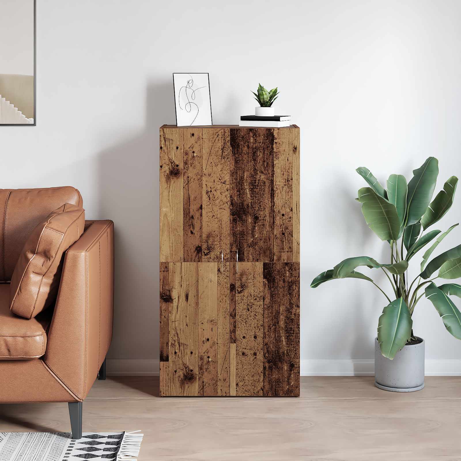 Aktenschrank Weiß 60x32x153 cm Holzwerkstoff