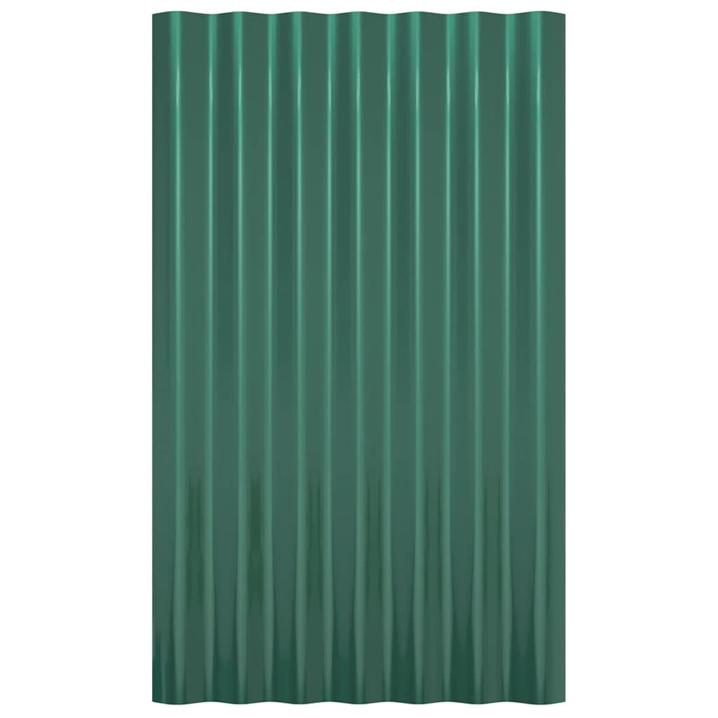Dachpaneele 12 Stk. Verzinkter Stahl Grün 100x36 cm