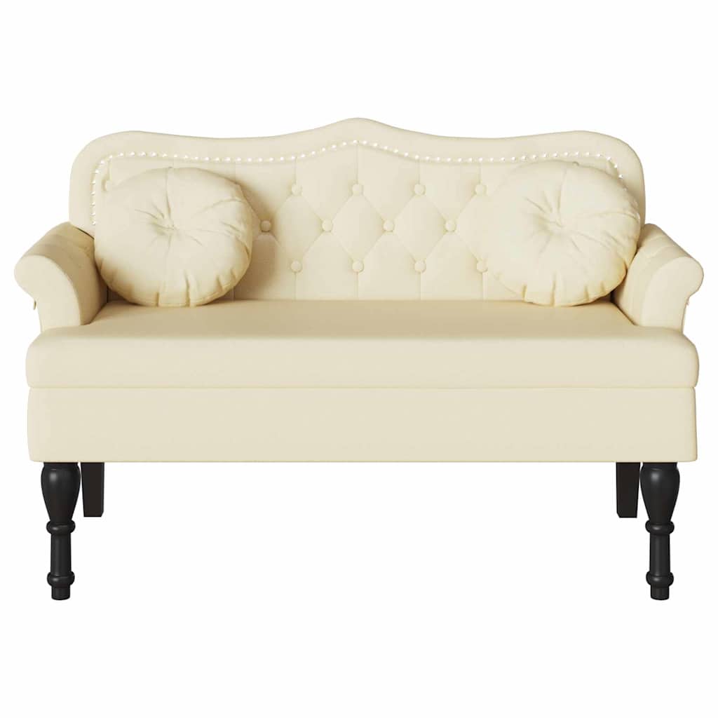 Chesterfield Bank Creme 120,5 x 65 x 75 cm Kunstleder