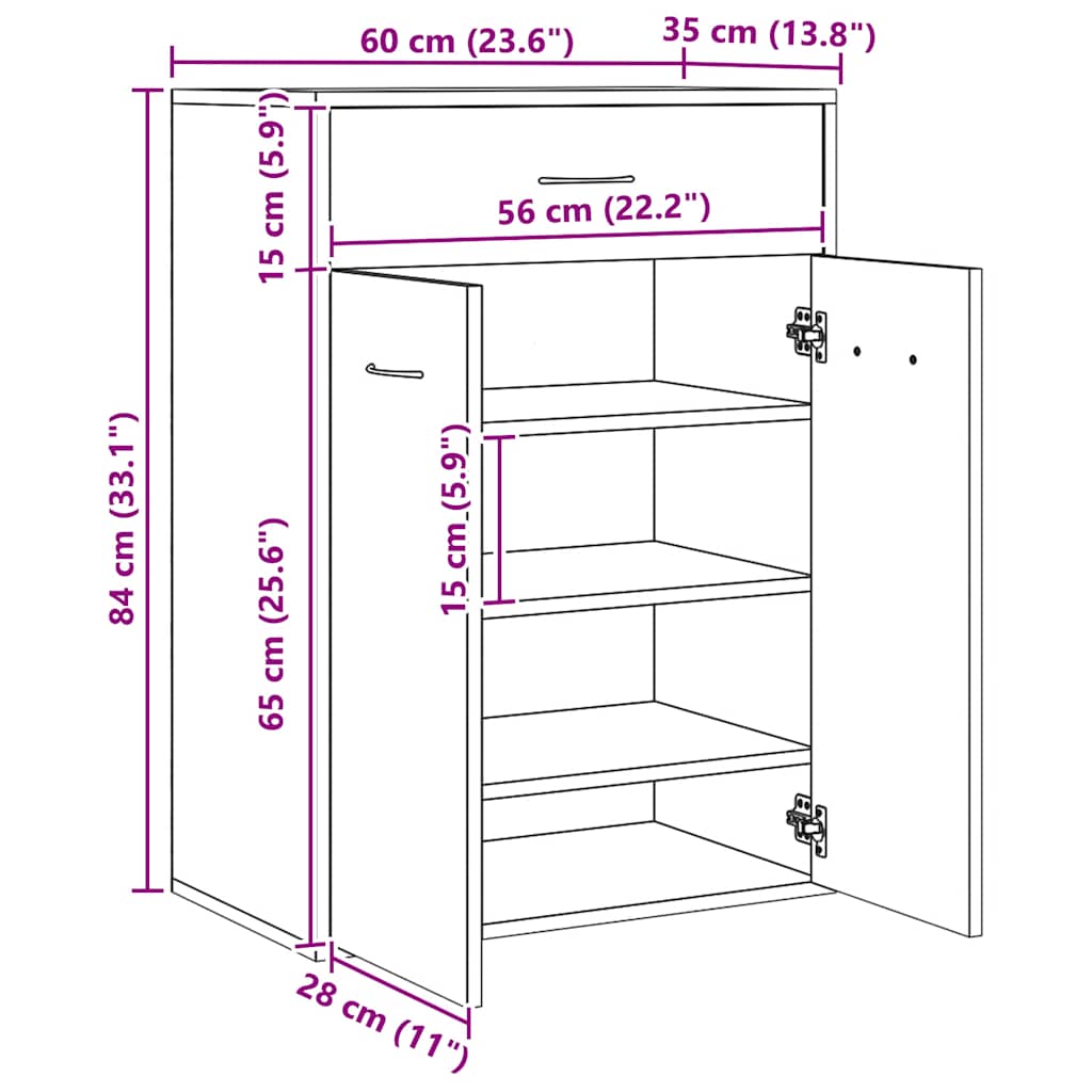Schuhschrank Weiß 60×35×84 cm Holzwerkstoff