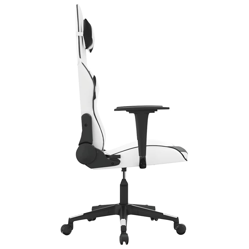 Gaming-Stuhl mit Massagefunktion Schwarz und Blau Kunstleder