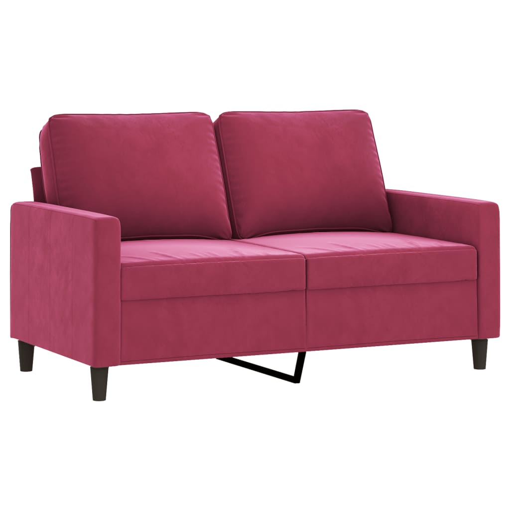 3-tlg. Sofagarnitur mit Kissen Rosa Samt