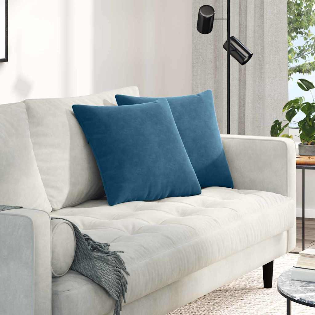 Sofakissen 2 Stück Blau 50 x 30 cm Cordstoff