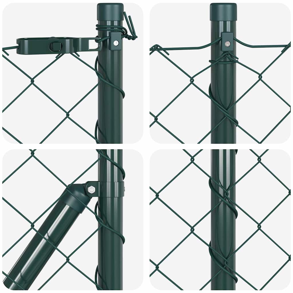 Outdoor Kettenglied-Zaun Erdfixierung 10 x 0,4 m Grün Netz