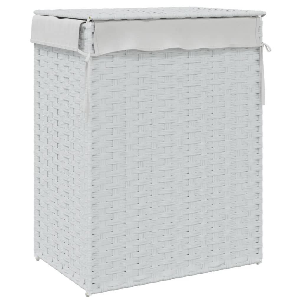 Wäschekorb mit Deckel 46x33x60 cm Poly Rattan