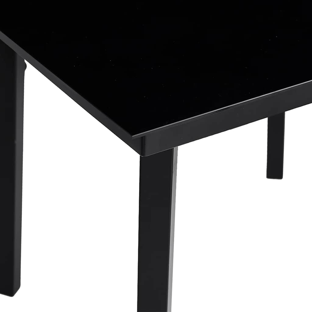 Garten-Esstisch Schwarz 160x80x74 cm Stahl und Hartglas