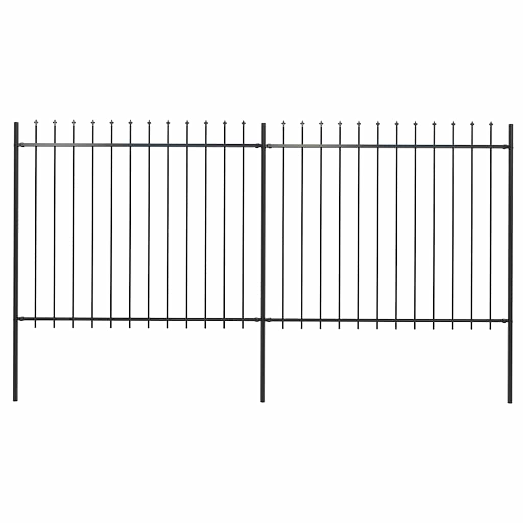 Gartenzaun Woerden mit Speerspitze Stahl 181 x 60 cm Schwarz
