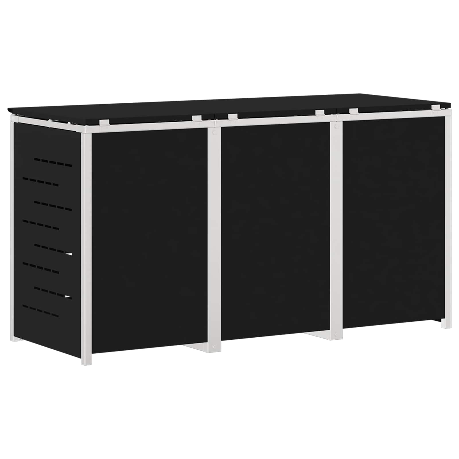 Mülltonnenbox for 2 Bins 240L Edelstahl Schwarz