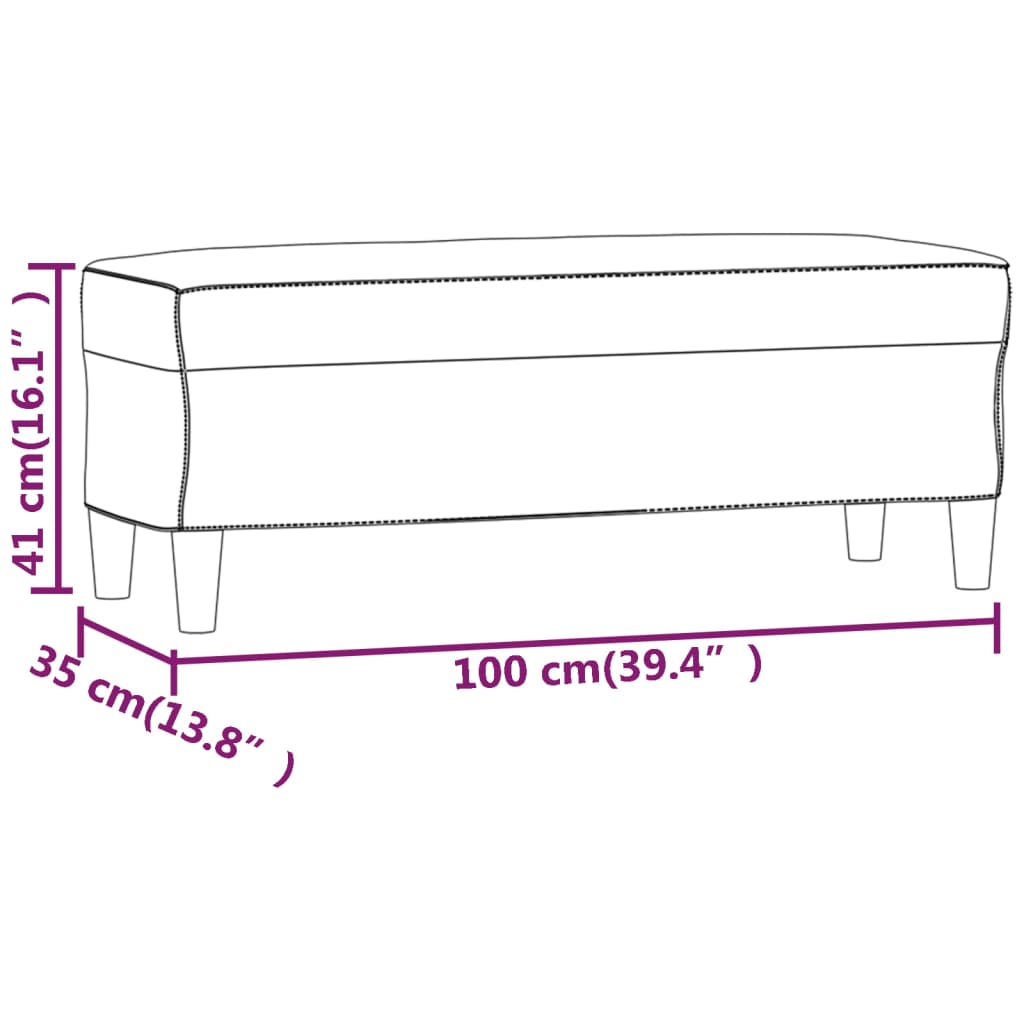 Sitzbank Hellgrau 70x35x41 cm Stoff