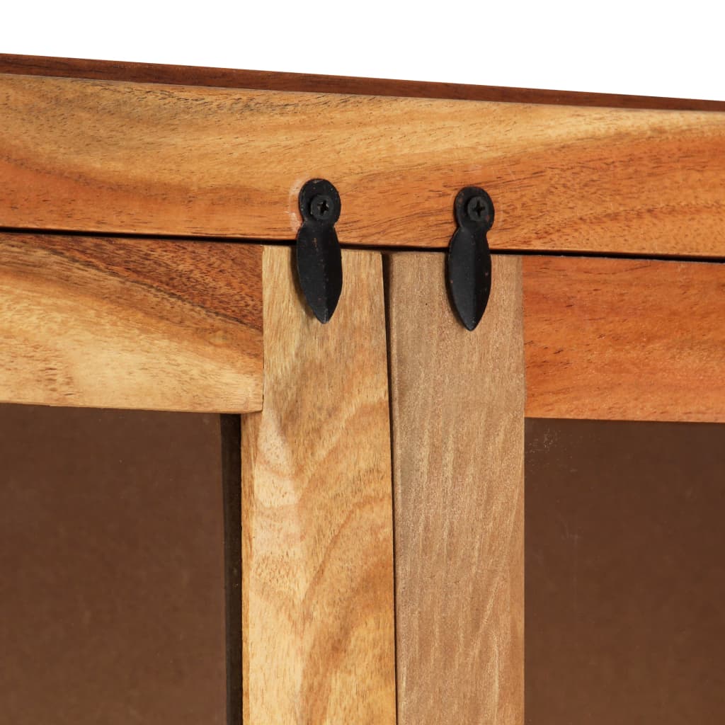 Highboard 100x40x175 cm Massives Raues Mangoholz