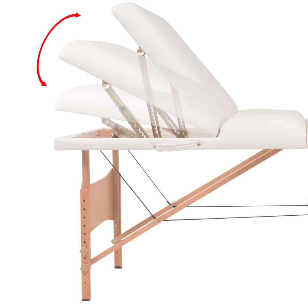 Massageliege 3-Zonen mit Hocker Klappbar 10 cm Sitz Schwarz