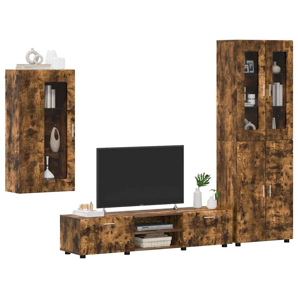 Highboard mit Regal FLORIN Weiß 60 x 35 x 182 cm Holzwerkstoff