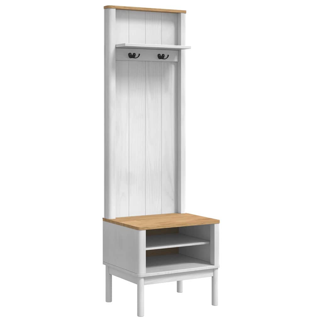 Flurschrank FLORO Wachsbraun 50 x 40 x 158 cm Massivholz Kiefer