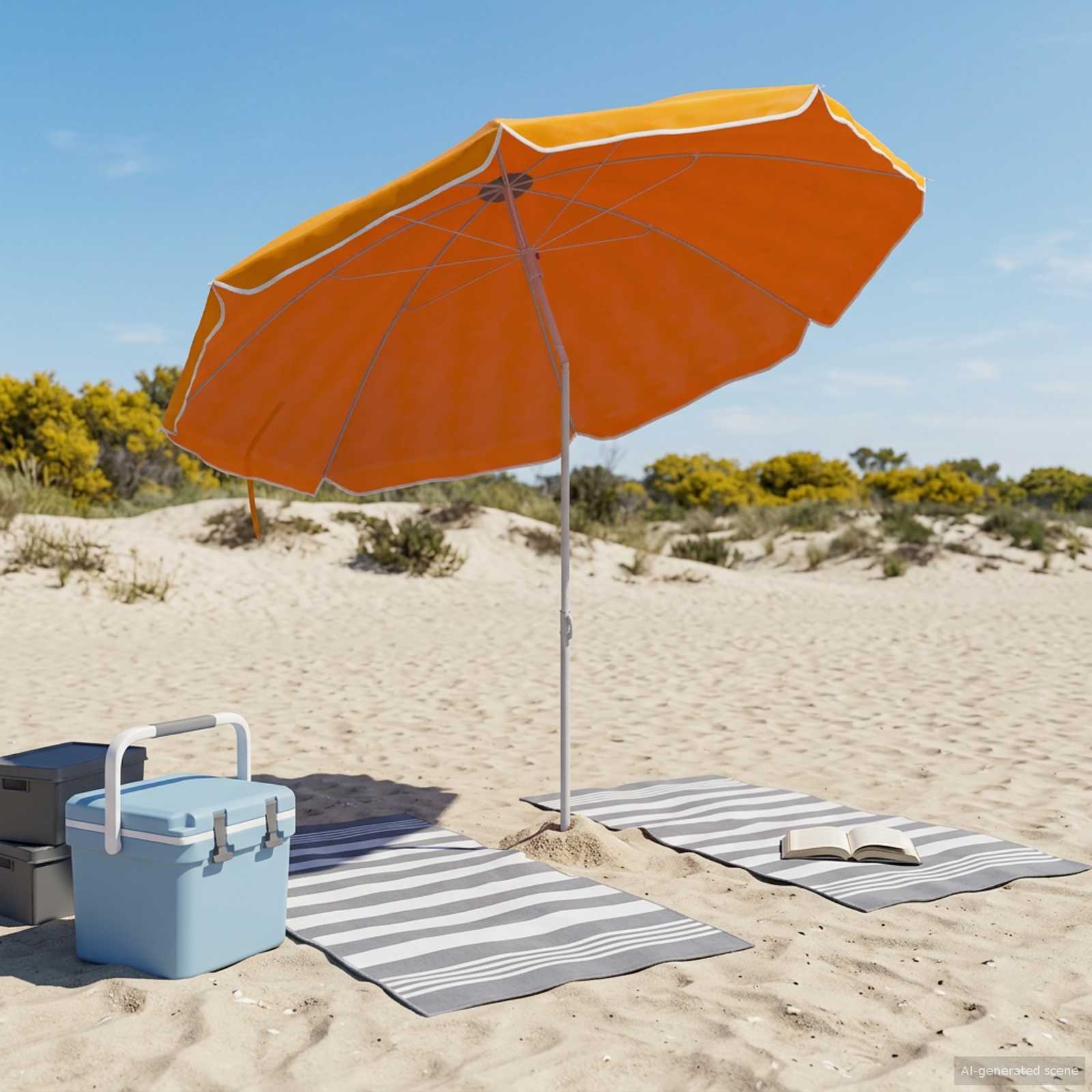 Sonnenschirm mit Stahlmast Sandfarbe 180 cm