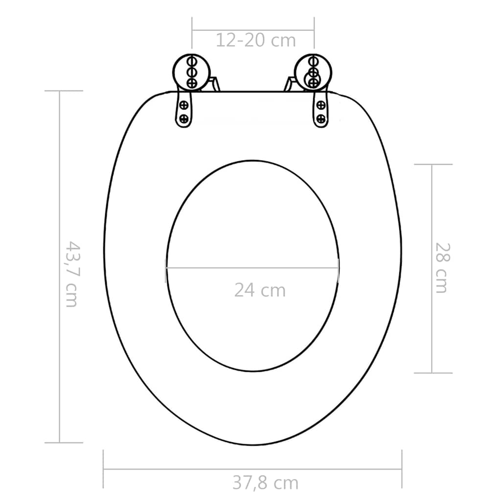 Toilettensitz MDF Deckel Schlichtes Design Weiß