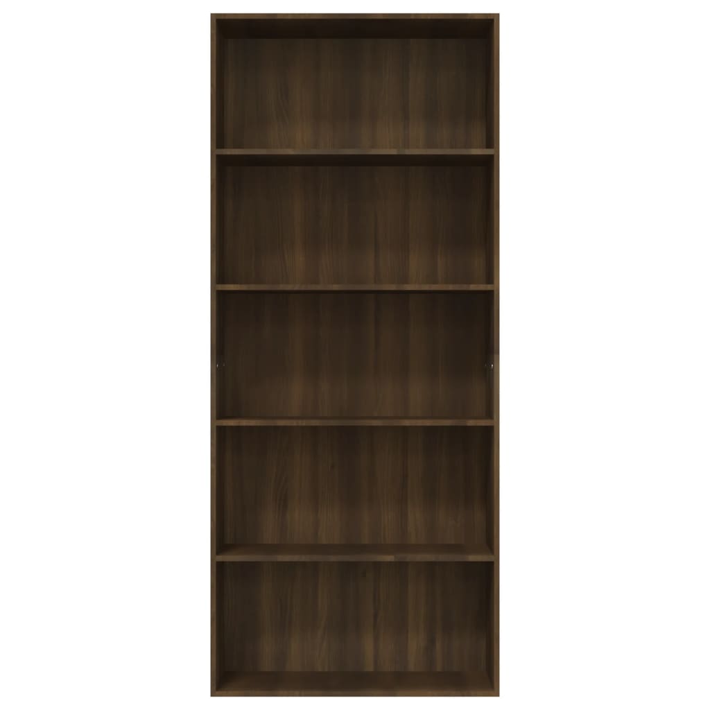Bücherregal Schwarz Eichen-Optik 80x30x189 cm Holzwerkstoff
